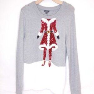 Lisa International Sequin Mrs. Clause Top